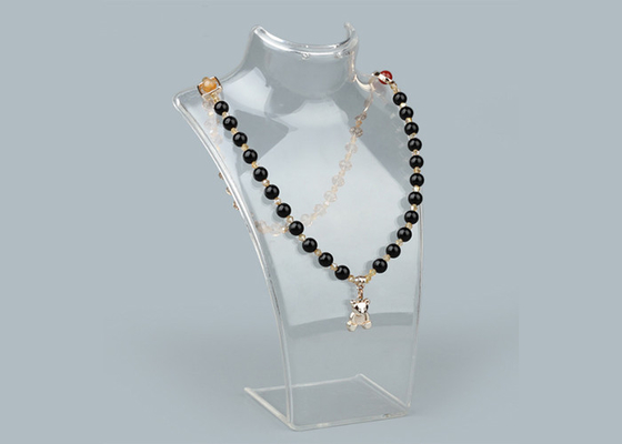 Plastikhalsketten-Ausstellungsstand-Acrylhalsketten-Halter-menschliches Hals-Modell