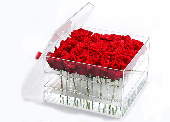 Zerbrechen Acrylanzeigen-Würfel des Rosen-Blumen-freien Raumes beständiges einfaches zu säubern