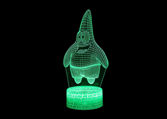 Energiesparendes Acryl-LED Licht 7 3D Nachtfärbt das Blitzen für Bar-Dekoration