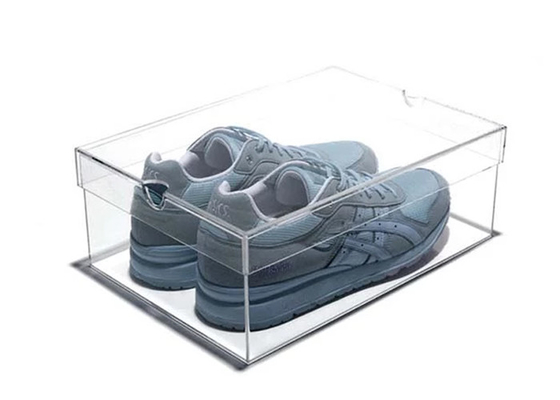 Plastikrollbehälter des Acrylschaukasten-Einkommen-freien Raumes für Schuh