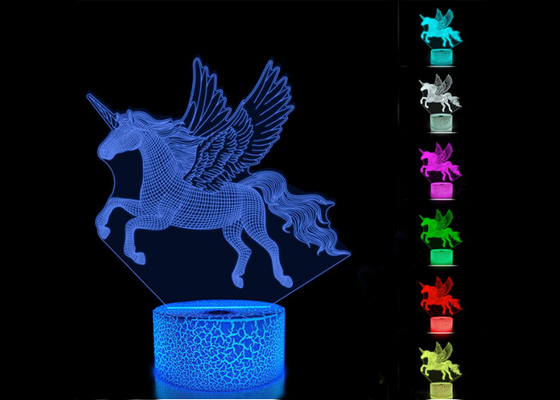 Licht-Lampe 7 der Fernbedienungs-3 des Muster-3D LED färbt das Ändern für Kinderillusion