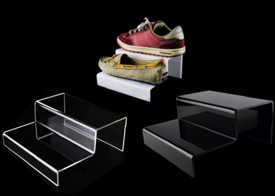 Kundenspezifische multi Reihen-Plastikschuh-Ausstellungsstand-Acrylschuh-Anzeigen-Aufbruch