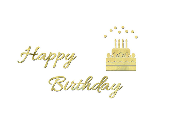 Acrylbuchstaben alles- Gute zum Geburtstag3d LED ummauern abnehmbares selbstklebendes der Aufkleber-DIY
