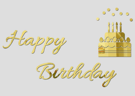 Acrylbuchstaben alles- Gute zum Geburtstag3d LED ummauern abnehmbares selbstklebendes der Aufkleber-DIY