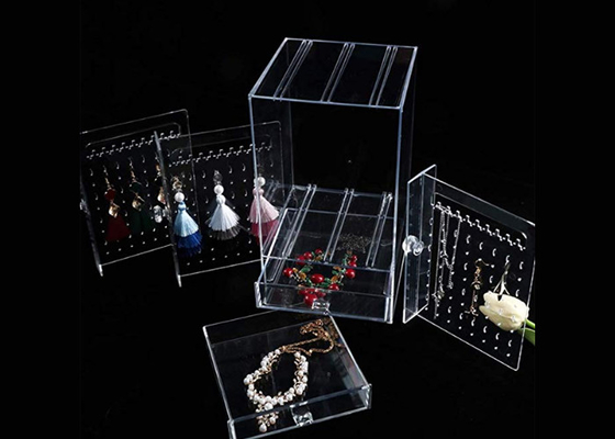 Acrylohrring-Ausstellungsstand-staubdichter Ohrring verziert Speicherorganisator