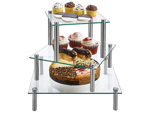 8 10 Stand des 13 Zoll-quadratischer Acrylkleinen kuchens für Kuchen-Nachtisch-Bäckerei-Aperitifs