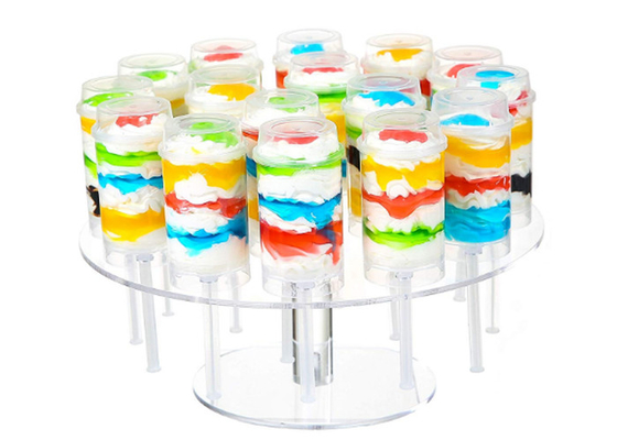 Die Heirat ringsum Acryllöcher des kuchen-Ausstellungsstand-16 drücken klar Knall-Kuchen-Stand