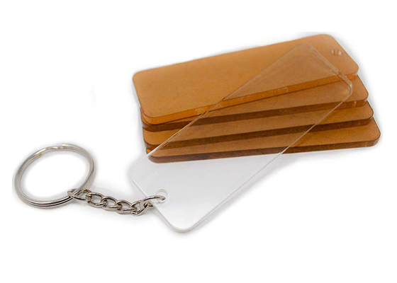 Kundenspezifisches Keychain-Acryl 3 Zoll Rechteck-mit Hardware und geschnittenen Dateien