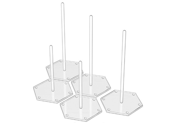 Partei-Geburtstags-klären sich Acrylkuchen-Ausstellungsstand 5 Stücke mit Hexagon-Basis