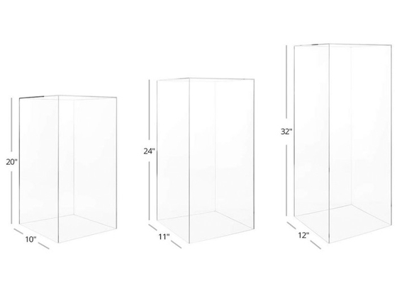 Klares Acrylsockel-Ausstellungsstand-Tabellen-Bildsatz-Rechteck-moderne Blume