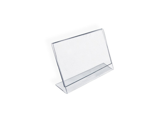 Horizontaler kundenspezifischer Acrylzeichen-Halter Lanted L Form-Acrylzeichen-Anzeige