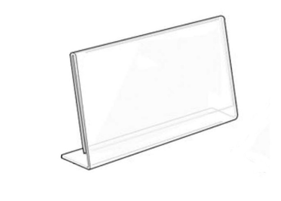 Horizontaler kundenspezifischer Acrylzeichen-Halter Lanted L Form-Acrylzeichen-Anzeige