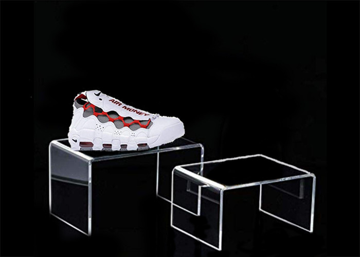 V-Form Acrylschuh-Ausstellungsstand-Schuh-Geschäfts-Einzelhandels-Ausstellungsstand-Gestell-Regal