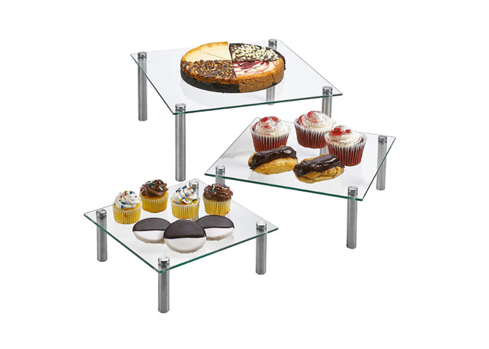 8 10 Stand des 13 Zoll-quadratischer Acrylkleinen kuchens für Kuchen-Nachtisch-Bäckerei-Aperitifs